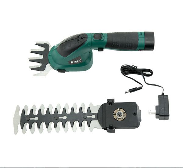 Cisaille Sculpte-Haie et Taille-Herbes sans Fil 7,2V - Cisaille à Gazon avec 2 Lames, Batterie 1500mAh, Chargeur pour Coupe, Elagage