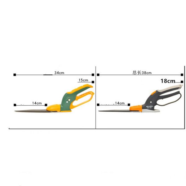Cisailles à Gazon Orientable à 360° - Ciseaux à Herbe avec Lames en Téflon - Orange 66-181