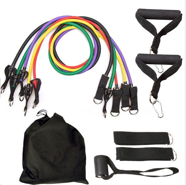 100LB Bandes de Fitness Exercice Bands Kit avec Ancre de Porte/Poignées/Sangle de Cheville pour Homme Femmes