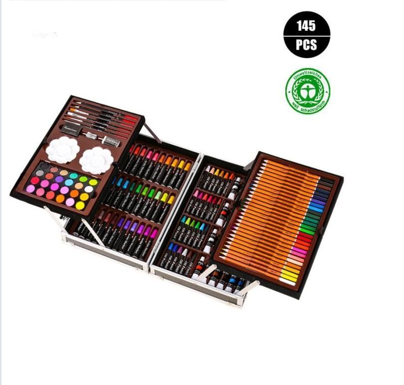 145pcs Kit Peinture Dessin Premium Deluxe Parfait pour les Enfants (5ans), Mallette à Dessin Et Peinture