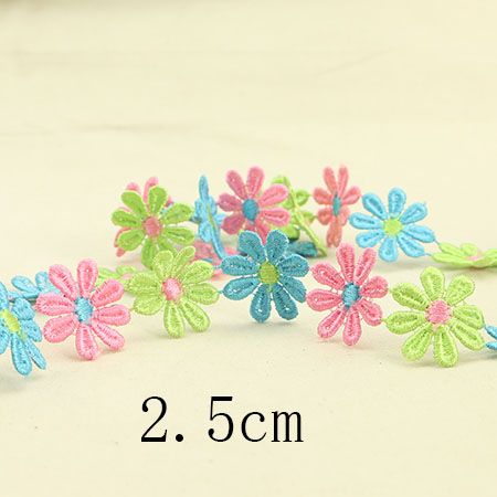 2 yard 25mm Polyester ficelle coloré fleur Dentelle mètre garniture couture Dentelle bricolage cordon Dentelle - Type 2 YARD #C