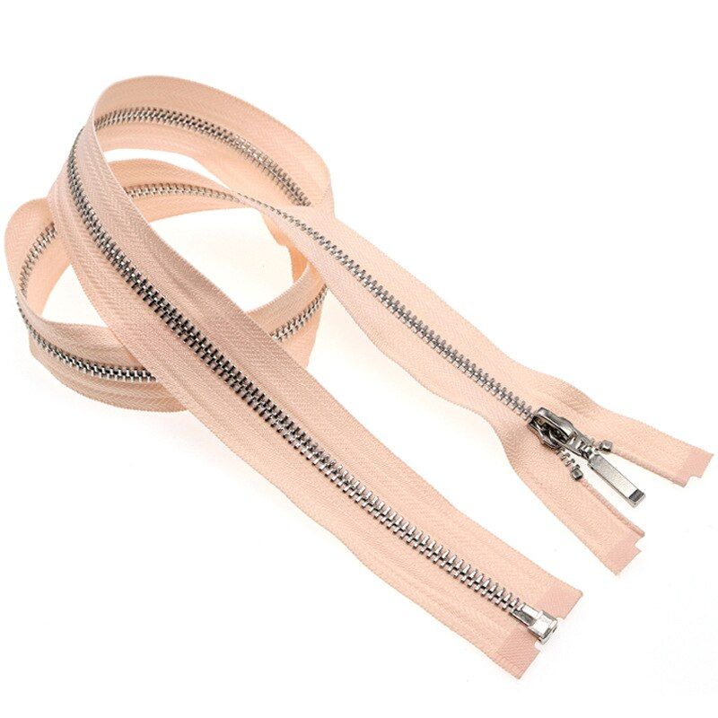 1/2 pièces 70cm fermetures à glissière en métal pour couture manteau doudoune ouvert end Auto serrure - Type Rose-70cm-2pcs-5 #