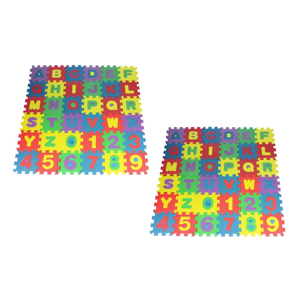 72Pcs Tapis Mousse Puzzle Tapis de Jeu Bebe Tapis Sol Enfant MagiDeal