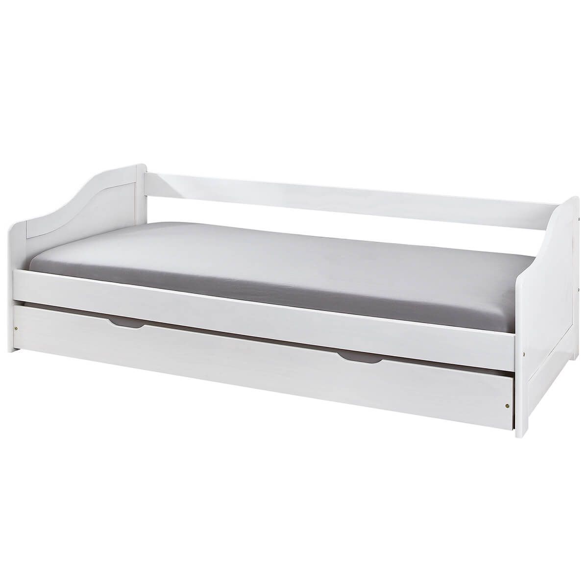 BARBARA - Lit 80x190 cm Gigogne Vernis Blanc