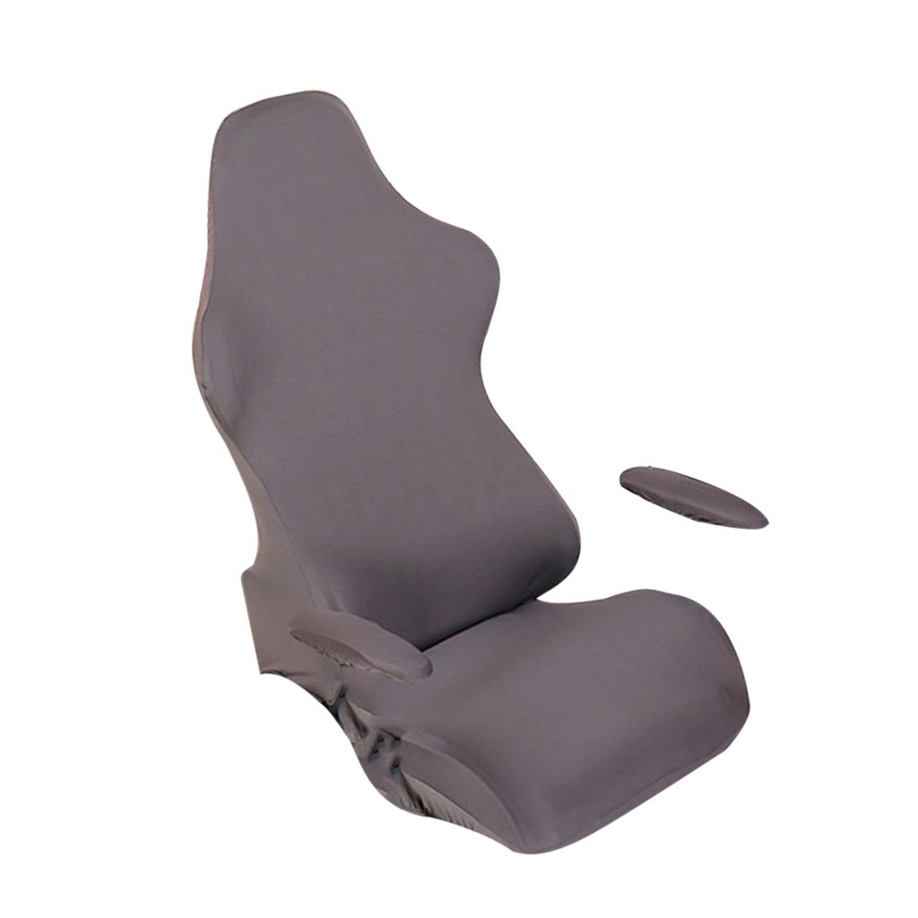 Housse de Chaise Pivotante Revêtement de Fauteuil Bureau Gris