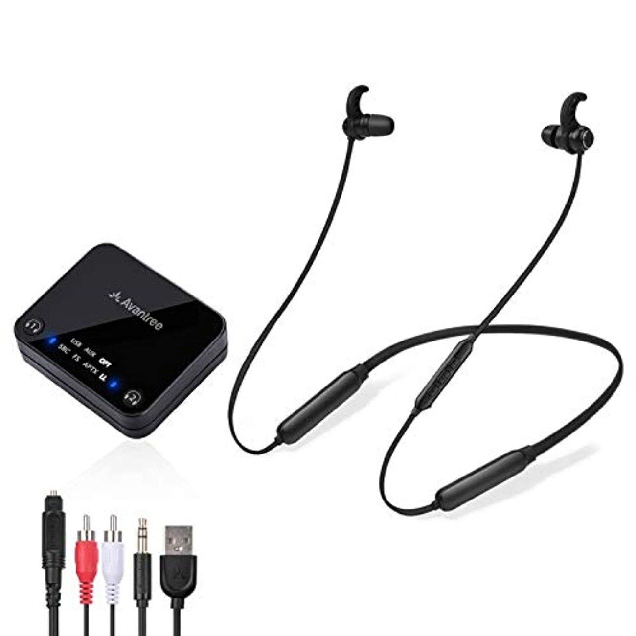 Avantree HT4186 Casque sans fil pour TV avec Transmetteur Bluetooth, Ecouteur Bluetooth pour Télévis