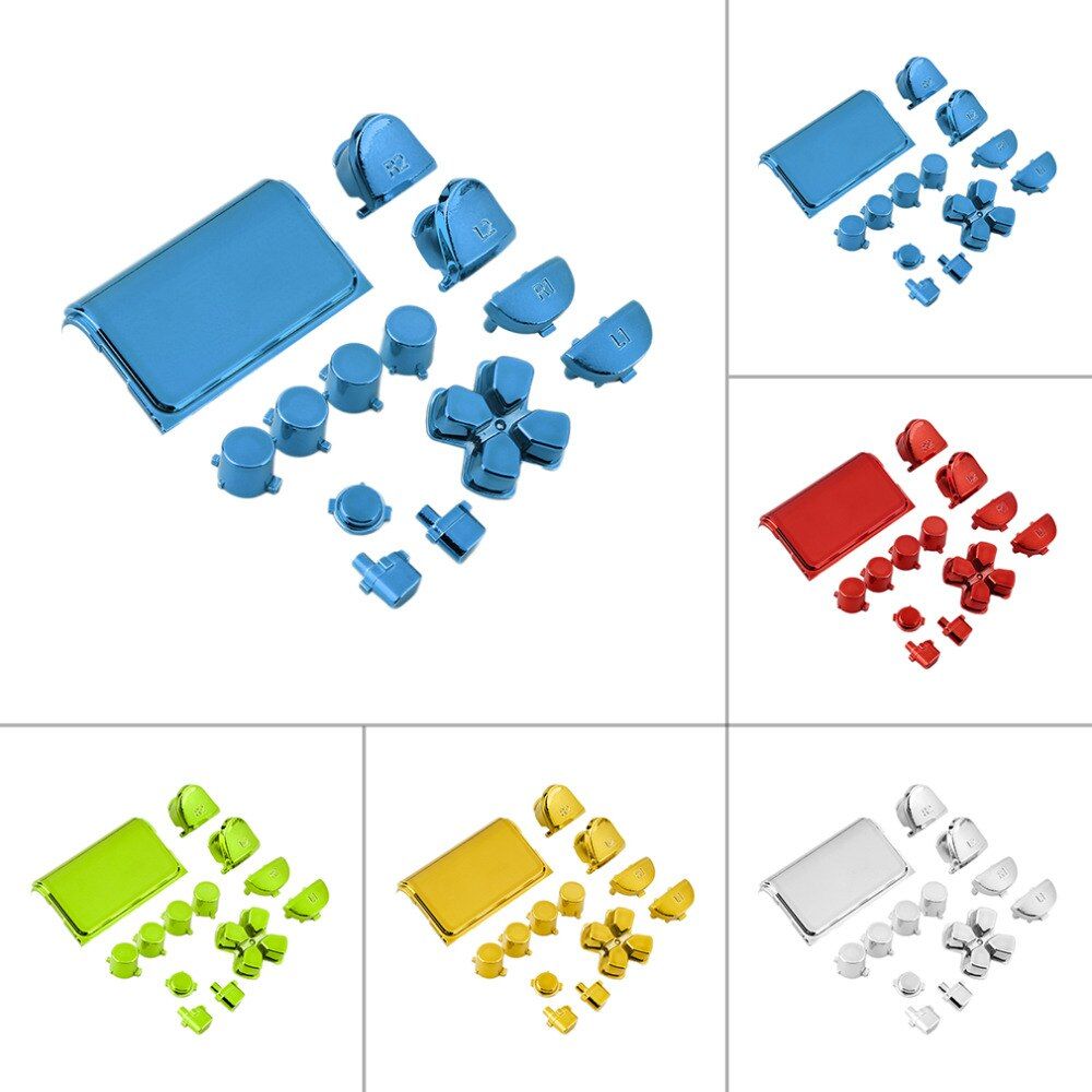 Kit de jeu Mod de remplacement de bouton chromé complet adapté pour Playstation 4 PS4 contrôleur Joystick jeu vidéo Playstation dropshippi