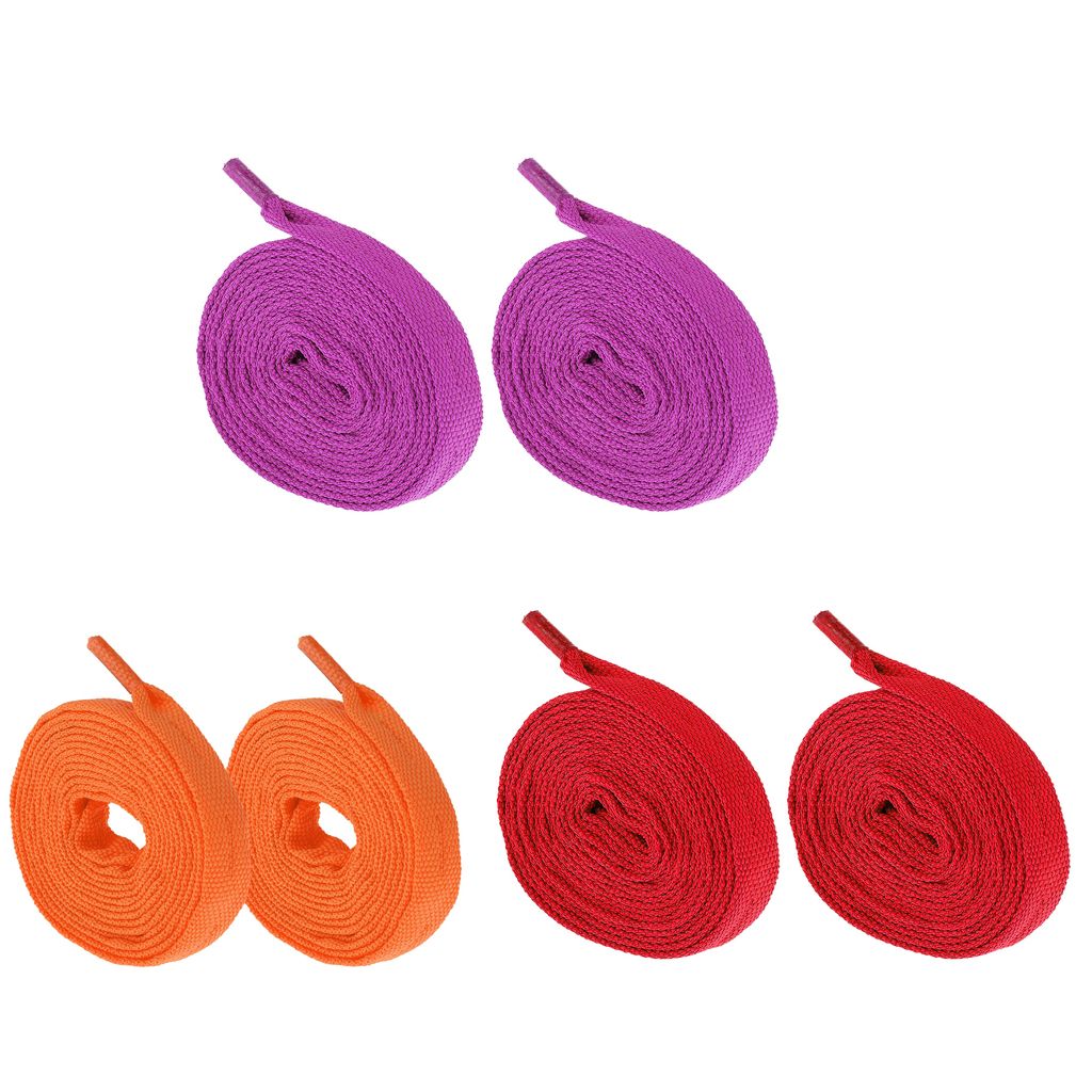 3 Paires Lacets Sacs Patins à Roulettes Roller Inline Rouge Orange Pourpre