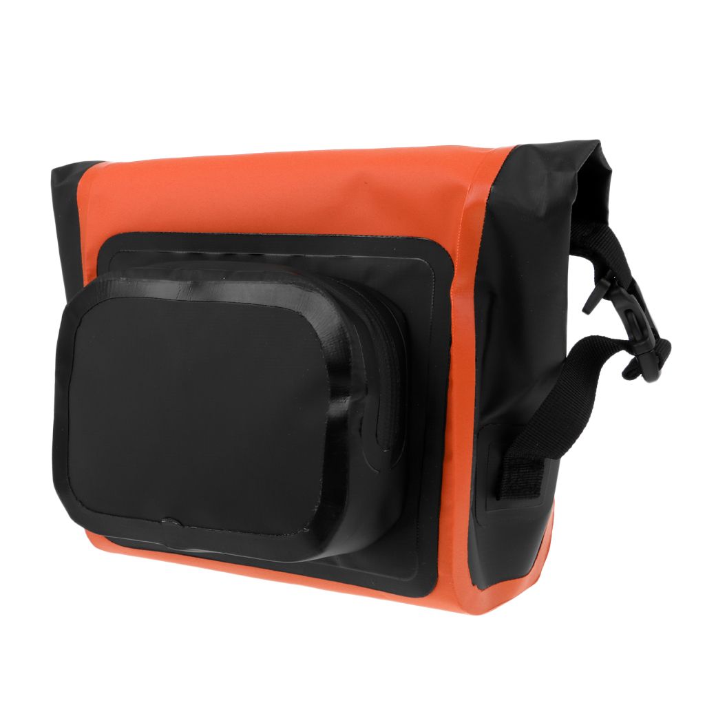 Sacoche De Vélo étanche Sac De Vélo étanche Pochette Panier Noir Capacité 7L Orange