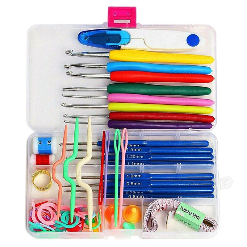 Kit de crochets à aiguilles 57 pièces/ensemble Kit de points de tricot coffret artisanal fournitures de tricot bricolage