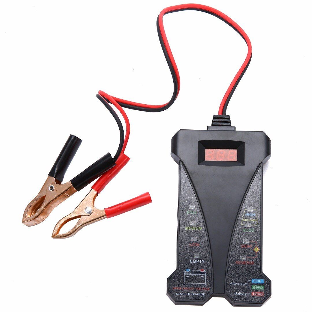 Batterie numérique intelligente 12V Testeur d'écran voltmètre analyseur d'alternateur voiture bateau moto outils de Diagnostic noir