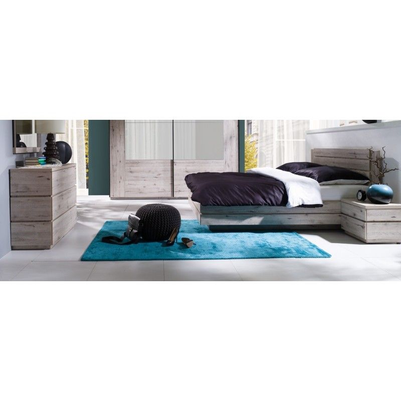 Ensenble RICCARDO pour chambre à coucher. Lit coffre 160, commode, chevets, sommier