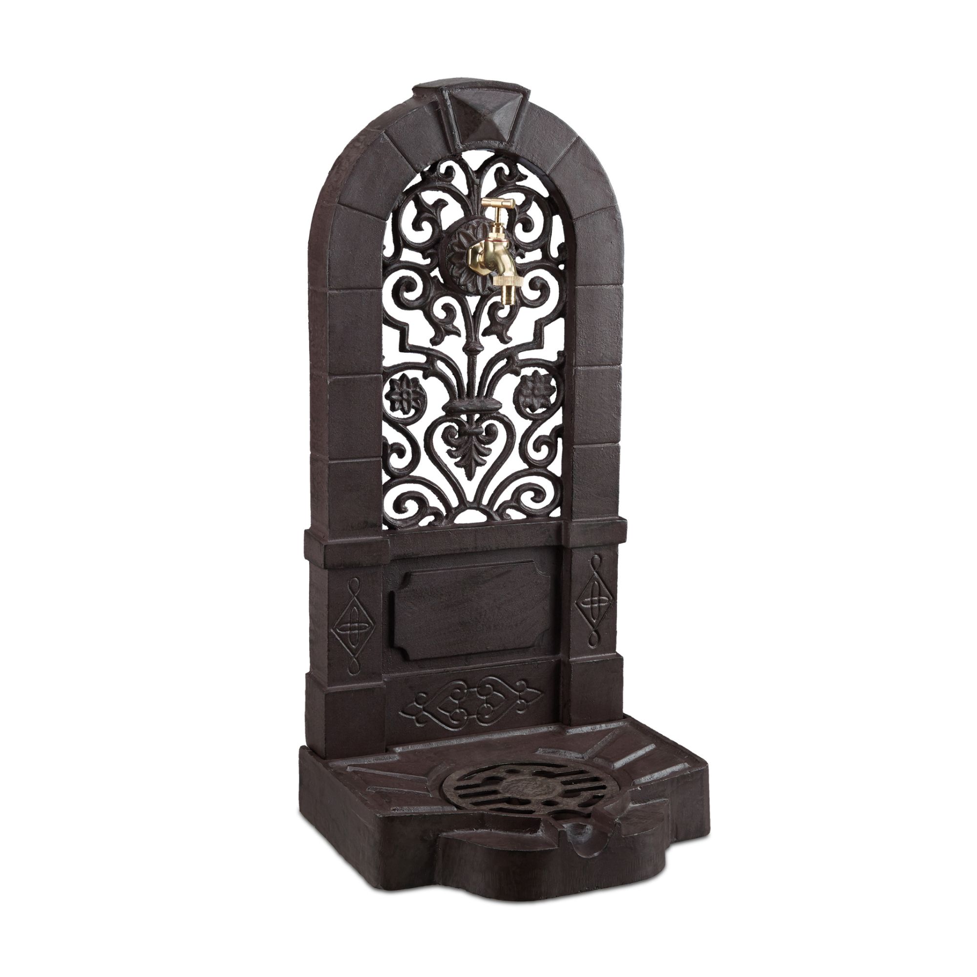 Relaxdays Fontaine de jardin antique design nostalgique antiquité aluminium jardin robinet