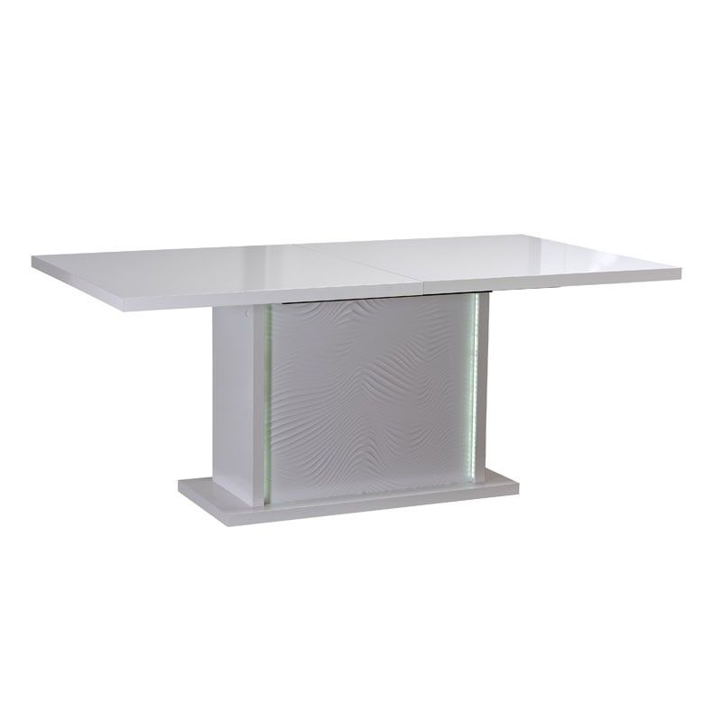 Table de repas à allonge Laqué Blanc à LEDs - MARKS