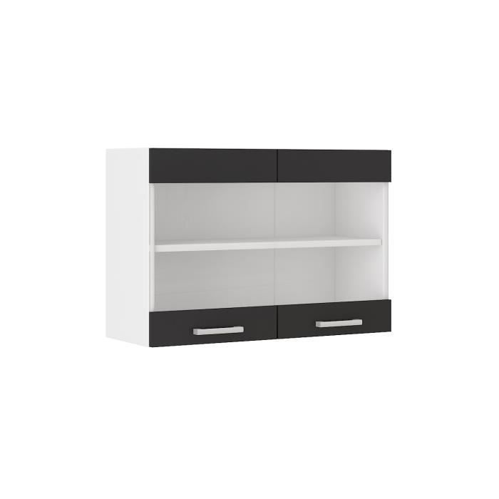 ULTRA Meuble haut de cuisine L 80 cm - Noir