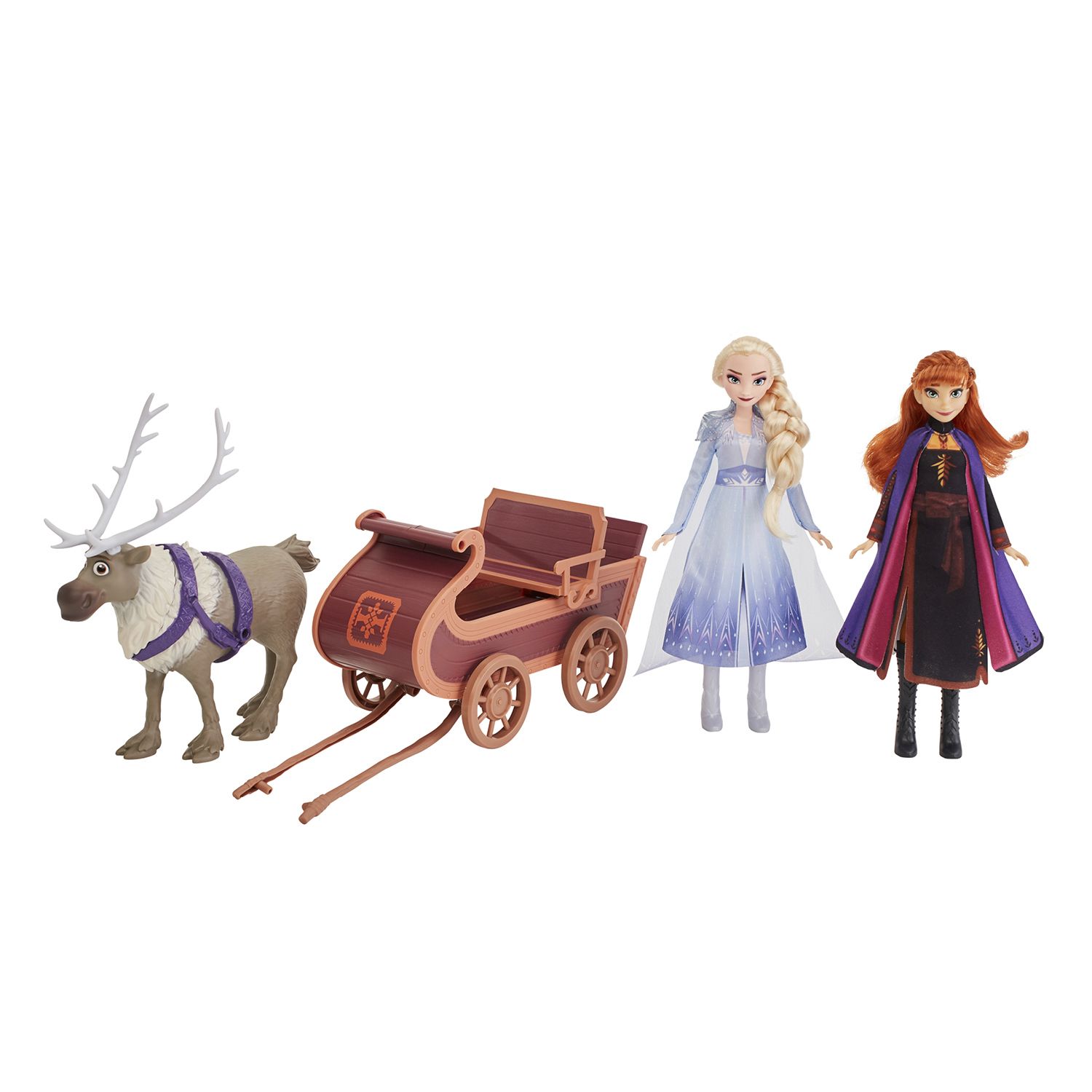 FROZEN Disney La Reine des Neiges 2 - Coffret poupées Anna, Elsa, Sven et son traineau
