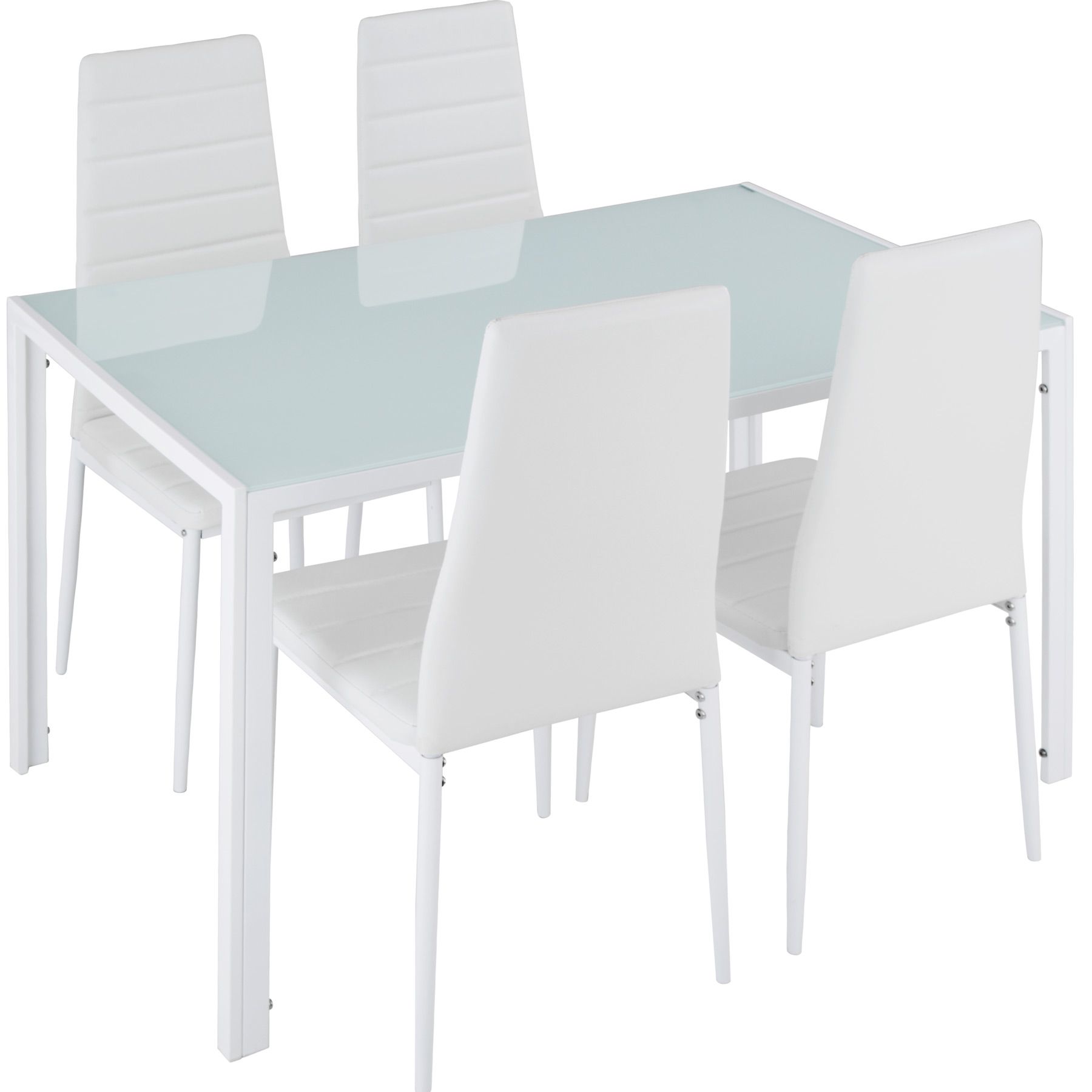 Ensemble table + 4 chaises - blanc