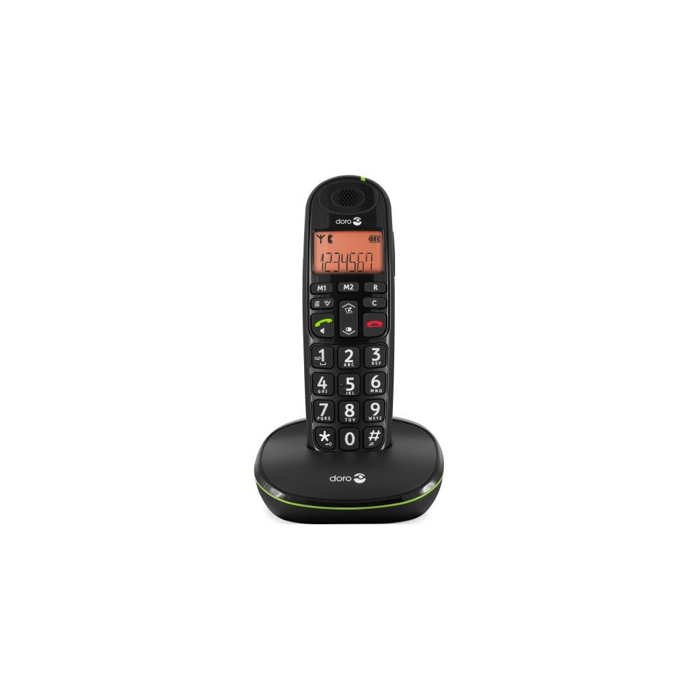 DORO PhoneEasy 100w - Téléphone sans fil avec ID d'appelant - DECTGAP - noir