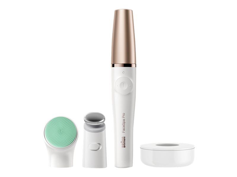 Braun FaceSpa Pro 913 - Épilateur/nettoyeur de visage - sans fil - blanc/bronze