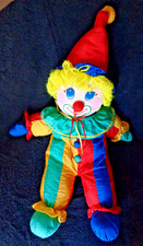 CAI1/ PELUCHE VINTAGE CLOWN BLEU JAUNE ROUGE VERT STYLE PUFFALUMP LG 55 cm TBE