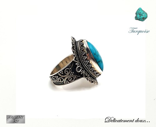 Superbe bague argent - en,