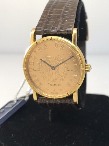 Corum pièce jaune cuir - corum, or