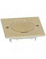 Platine de sol carrée à équiper de mécanisme Mosaic 1 poste doré brossé LEGRAND 