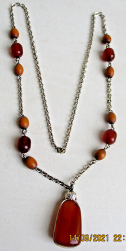 Collier bakélite bois - et,