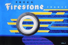 VILLEMOT - FIRESTONE FRANCE TYRES - ORIGINAL MAQUETTE OF POSTER OF 1968