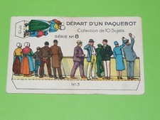 CHROMO DECOUPAGE 1932 CHOCOLAT REVILLON DEPART PAQUEBOT SERIE 8 #3 15