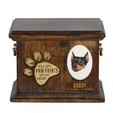 Allemand Pinscher Holzurne Avec Chien Art-Dog