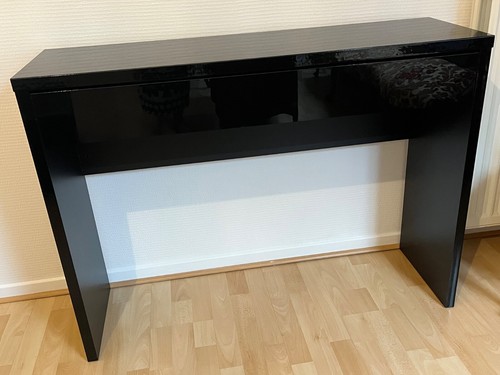 Console meuble noire vernis - console,