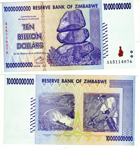 Zimbabwe billet billion - zimbabwe, 10
