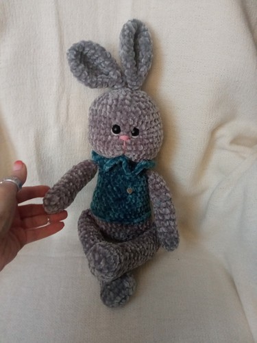 Poupée lapin amigurumi bleu - poupée,