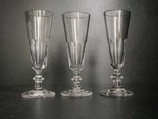 lot 3 ancienne flutes à champagne cristal  Baccarat modèles Caton