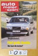 VOLVO 740 BREAK Vs CX/ 505/ 200T/ OMEGA Extrait AUTO MOTOR & SPORT 8p D 1987
