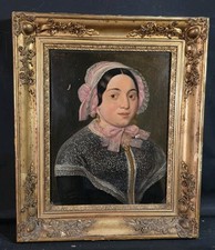 Tableau ancien huile portrait