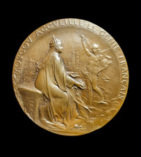 Oscar Roty - Médaille – Exposition Française à Moscou, 1891 french Russie Bronze