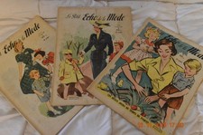 Lot de 3 revues LE PETIT ECHO DE LA MODE Année 1950 broderie lingerie dentelle
