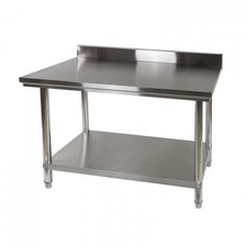 Table de travail inox avec dosseret 120 x 60 cm - DAT 120 D17238