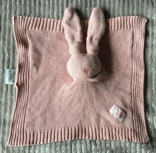 Doudou lapin rose mailles - rose,