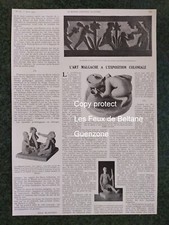 Art malgache à l'exposition coloniale  article document photo cut out 1931