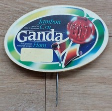 ETIQUETTE BOUCHERIE CHARCUTERIE : Jambon cru GANDA au sel sec 