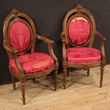Paire de fauteuils anciens meubles chaises en bois 19ème siècle Louis XVI 800