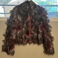 Veste Manteau Court Fourrure Synthétique Réversible Custo Barcelona Taille S/M