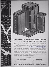 PUBLICITE HARTMANN MALLE ARMOIRE BAGAGE VOYAGE BATEAU MER DE 1931 FRENCH AD PUB