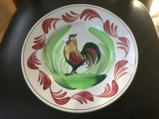 ANCIENNE grande ASSIETTE en FAÏENCE de SAINT AMAND « NORD » HAMAGE décor au COQ*