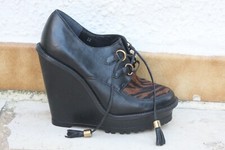 Bottines à plateforme cuir