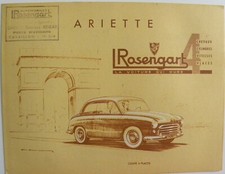 Catalogue / brochure ROSENGART Ariette 4 cv coupé 4 places