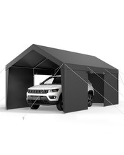 VEVOR Tente Garage Carport Abri Voiture avec Parois Latérales 3,05x6,09 m Gris